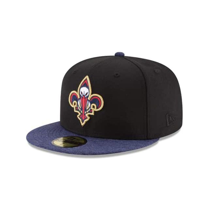 NBA New Orleans Pelicans Shadow Tech 59Fifty Fitted (MLG2764) - Black New Era Caps